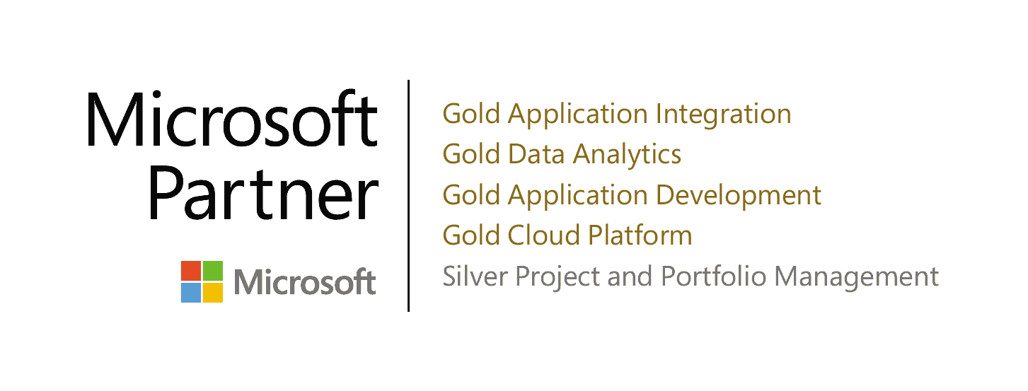 logo Gold Microsoft Partner, Application Integration, Data Analytics, Application Development, Cloud Platform